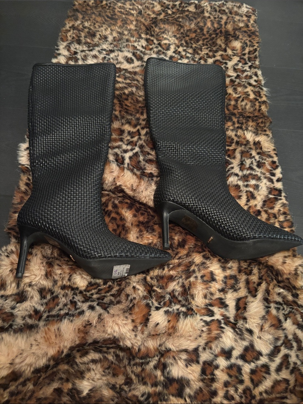 Knee high faux leather boots
